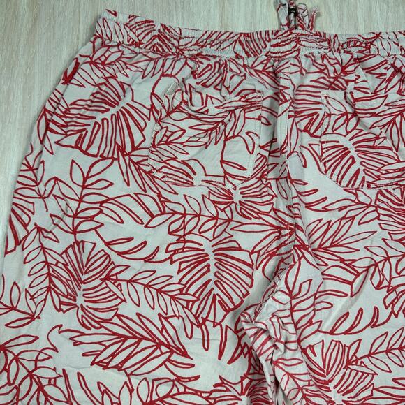 Lane Bryant Drawstring Linen Tropical Leaf Print Resort Wide Leg Pants 18/20 - Picture 15 of 16